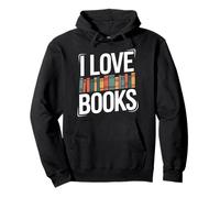 I Love Books - Libreria Colorata Felpa con Cappuccio