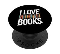 I Love Books - Libreria colorata PopSockets PopGrip Adesivo
