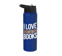 I Love Books - Libreria colorata Stainless Steel Insulated Water Bottle