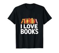 I Love Books Passion Reading Libreria Maglietta