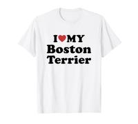 I Love Boston Terrier Maglietta