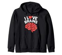 I Love Brains Divertente Neuroscienze Umorismo Felpa con Cappuccio