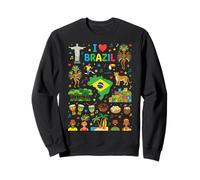 I Love Brazil Viaggio Souvenir Vacanze Radici Brasiliane Felpa