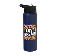 I Love Bread Enthusiast Bakery Fun Stainless Steel Insulated Water Bottle