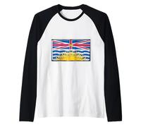 I Love British Columbia Bandiera Canada Maglia con Maniche Raglan