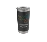 I Love Bubbles And Bubbles Love Me Divertente Design A Bolle Bicchiere termico in acciaio inox doppia parete
