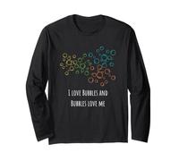 I Love Bubbles And Bubbles Love Me Divertente Design A Bolle Maglia a Manica