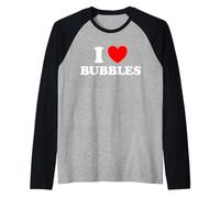 I Love Bubbles Divertente Bolla Che Soffia Sapone Magico Pop Gum Bagno Maglia con Maniche Raglan