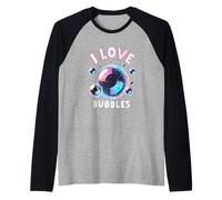I Love Bubbles I Sapone Bambini Ragazze Maglia con Maniche Raglan