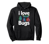 I Love Bugs - Disegno colorato con Insetti Felpa con Cappuccio