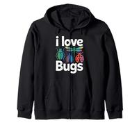 I Love Bugs - Disegno colorato con Insetti Felpa con Cappuccio
