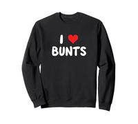 I Love Bunts - Cuore - Bunt Bunting Baseball Player Coach Felpa