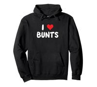 I Love Bunts - Cuore - Bunt Bunting Baseball Player Coach Felpa con Cappuccio