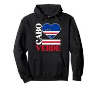 I Love Cabo Capo Verde con bandiera di Capo Verde in un cuore Felpa con Cappuccio