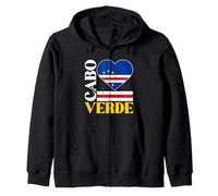 I Love Cabo Capo Verde con bandiera di Capo Verde in un cuore Felpa con Cappuccio