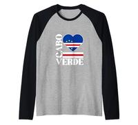 I Love Cabo Capo Verde con bandiera di Capo Verde in un cuore Maglia con Maniche Raglan