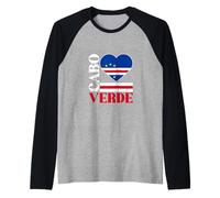 I Love Cabo Capo Verde con bandiera di Capo Verde in un cuore Maglia con Maniche Raglan