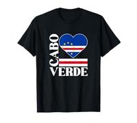 I Love Cabo Capo Verde con bandiera di Capo Verde in un cuore Maglietta