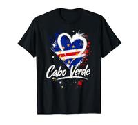 I Love Cabo Verde Vacation Travel Heart Flag Design Turistico Maglietta