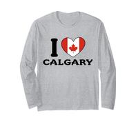 I Love Calgary, Bandiera del Canada a Forma di Cuore Maglia a Manica