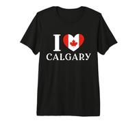 I Love Calgary, Bandiera del Canada a Forma di Cuore Maglietta Premium