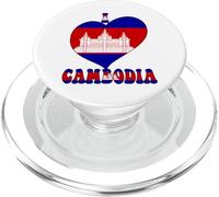 I Love Cambodia Proud Cambodian Pride Cool Flag Design Cuore PopSockets PopGrip per MagSafe