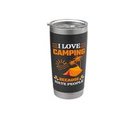 I Love Camping Because Hate People Hiking Camper Adventure Bicchiere termico in acciaio inox doppia parete