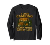 I Love Camping Camp More, Worry Less Nature's Peace Novelty. Maglia a Manica