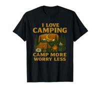 I Love Camping Camp More, Worry Less Nature's Peace Novelty. Maglietta