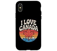 I Love Canada Foglia D'acero Montagna Tramonto Custodia per iPhone X/XS