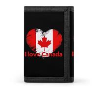 I Love Canada - Portafogli a tre ante con porta banconote e carte di credito, 8 scomparti, portachiavi, finestra per foto, per uomini e donne, Stile 31., Taglia unica, Per tutte le stagioni