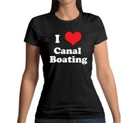 I Love Canal Boating - T-Shirt - Narrowboat Stretto Barca Hobby Canals