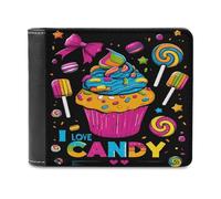 I Love Candy, portafoglio sottile con tasca frontale e porta carte di credito, per donne e uomini, Stile:, Taglia unica, Per tutte le stagioni