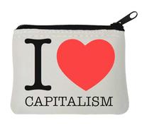 I Love Capitalism - Portamonete in neoprene, 10 x 11 cm, colore: Bianco