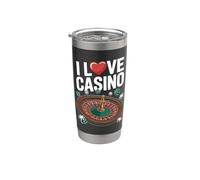 I Love Casino Roulette Gioco d'azzardo Passione Bicchiere termico in acciaio inox doppia parete