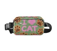 I Love Cats Claw verde elegante marsupio a tracolla per donne uomini adolescenti marsupio impermeabile con cinghia regolabile per lo shopping sport lavoro
