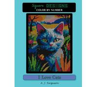 I Love Cats Color by Number book - Premium paper