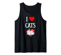I Love Cats I Heart Cats Amante dei gatti Grande gatto Felino Pet Canotta