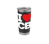 I Love CB Initials First Last Name Personalised Red Heart Bicchiere termico in acciaio inox doppia parete