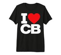 I Love CB Initials First Last Name Personalised Red Heart Maglietta Premium