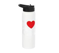 I Love CB Initials First Last Name Personalised Red Heart Stainless Steel Insulated Water Bottle