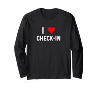 I Love Check in - Cuore - Direttore di Hotel Receptionist Motel Maglia a Manica
