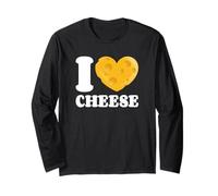 I Love Cheese Amo Il Formaggio Cuore di Formaggio Emmentaler Maglia a Manica