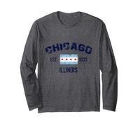 I Love Chicago, Chicago Graphic Design Tee, Chicago City Maglia a Manica