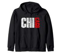 I Love Chicago, Chicago Map Graphic Design Tee, Chicago City Felpa con Cappuccio