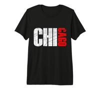 I Love Chicago, Chicago Map Graphic Design Tee, Chicago City Maglietta Premium