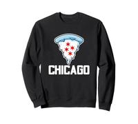 I Love Chicago, Deep Dish Delight: Cool Chicago Flag Pizza Felpa