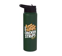I love Chicken Strips Food Humor Design Fun Stainless Steel Insulated Water Bottle