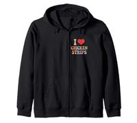 I Love Chicken Strips Retro Funny Chicken Fast Food Amante Felpa con Cappuccio