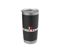 I Love Chickens Bicchiere termico in acciaio inox doppia parete